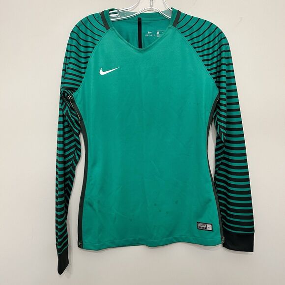 Nike Womens Keeper Gardien Guardian Green Black GK Goalie Goal Soccer Jersey S M - Picture 1 of 11